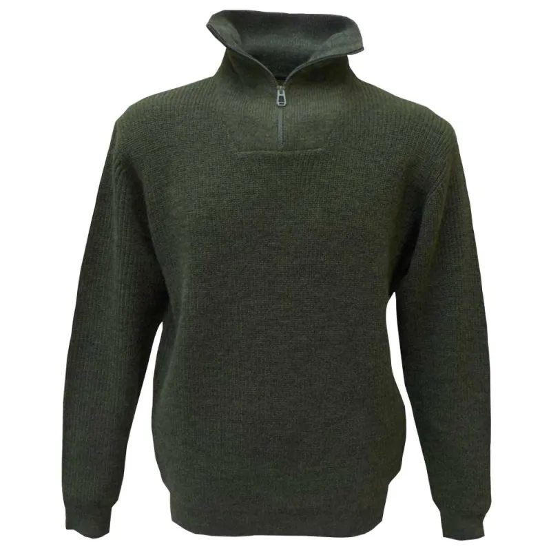 Pull camionneur Carmel kaki 70% acrylique 30% laine
