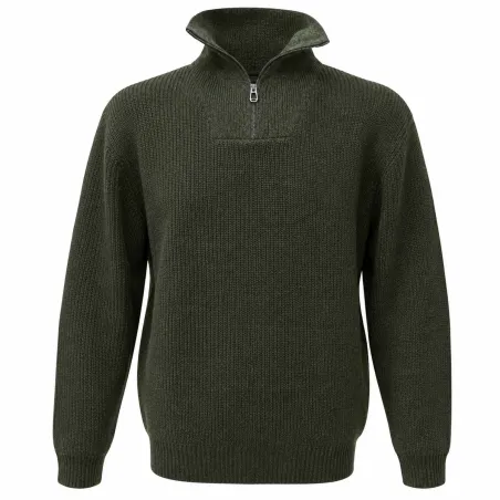 Pull camionneur Carmel kaki 70% acrylique 30% laine