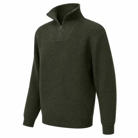 Pull camionneur Carmel kaki 70% acrylique 30% laine