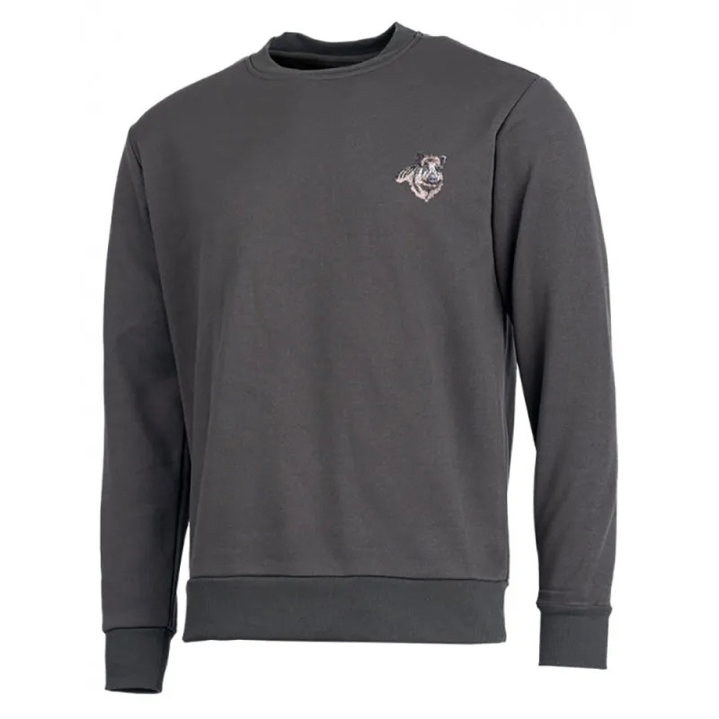 Sweat brodé sanglier vert