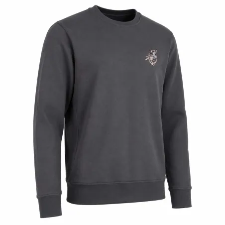 Sweat brodé sanglier vert