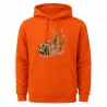Sweat à capuche orange grands animaux Bartavel®