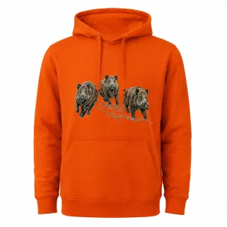 Sweat à capuche orange sangliers Bartavel Taille M à 3XL