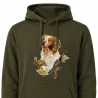 Sweat à capuche kaki épagneul Bartavel®