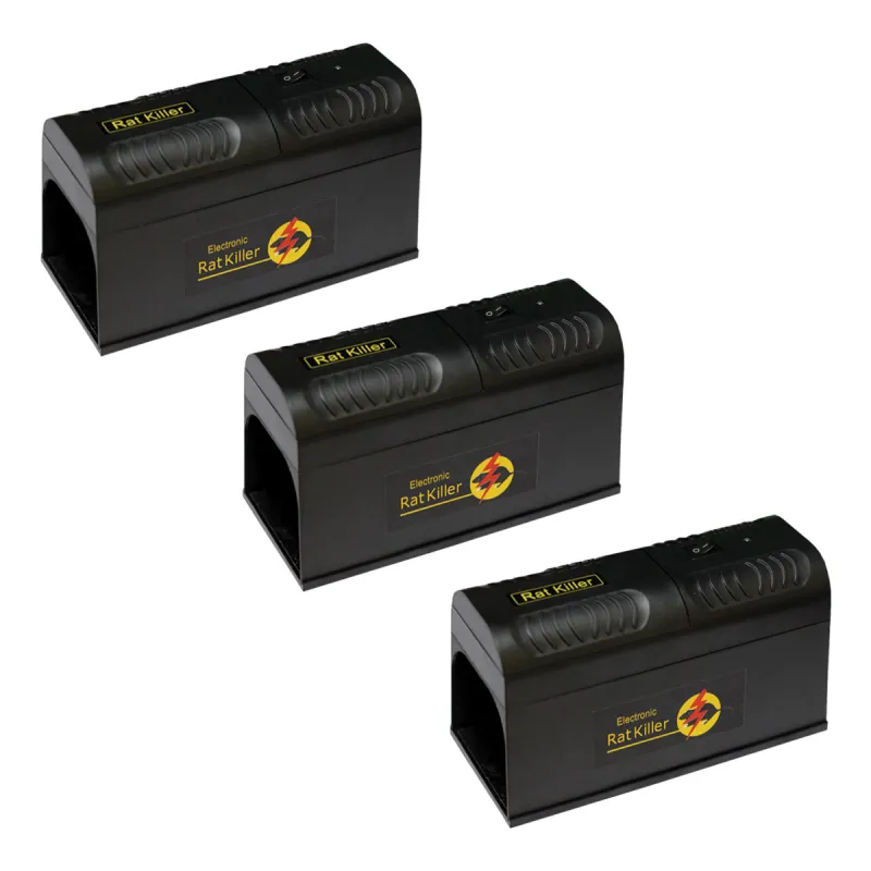 Lot de 3 Pièges à rongeurs électronique 7000 v 21x9,5x12cm