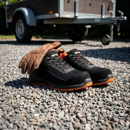 Chaussures de sécurité basses Leno - Homme Noir/Orange - Herock