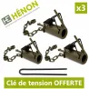 3 Pièges raton laveur couvre-main tube 9cm métal chaîne 30cm