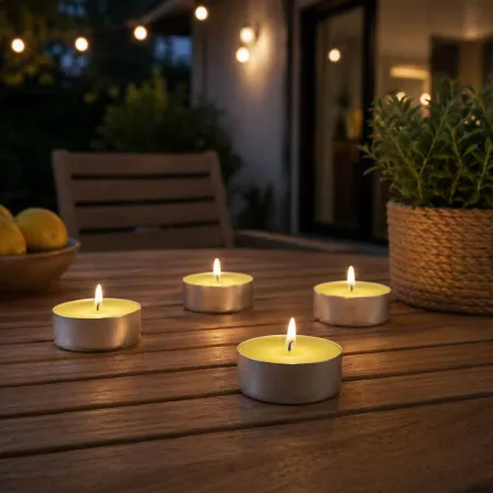 Lot de 40 bougies chauffe-plat à la citronnelle