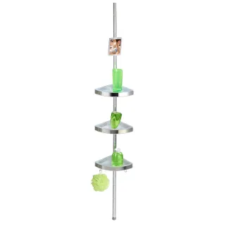 Etagère de douche télescopique acier inoxydable 3 tablettes d'angle