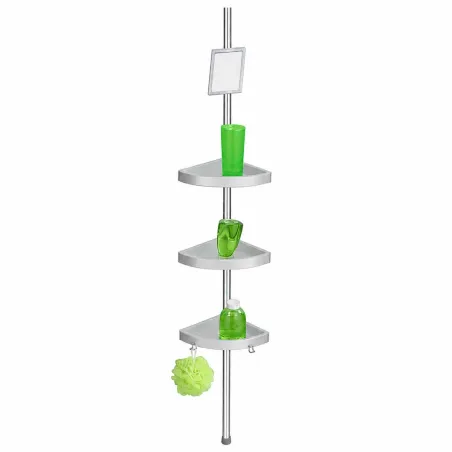 Etagère de douche télescopique acier inoxydable 3 tablettes d'angle