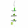 Etagère de douche télescopique acier inoxydable 3 tablettes d'angle
