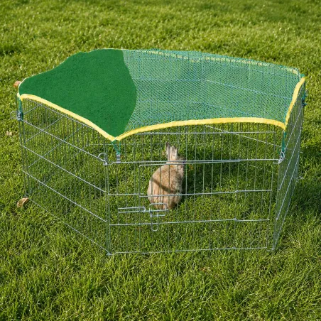 Enclos Hexagonal + filet de protection pour rongeurs ou chiots