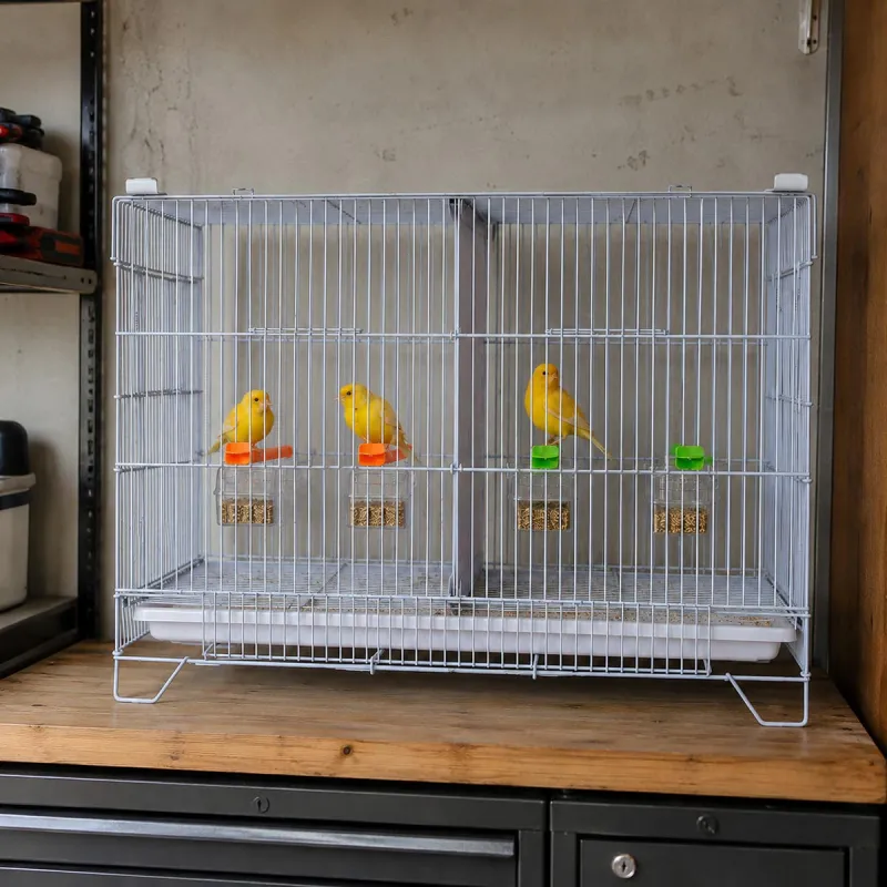 Cage d'élevage pour canaris en métal galvanisé