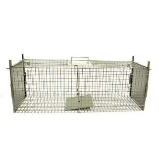 Boîte à fauves pliable 2 entrées maille carrée 160x55x50cm