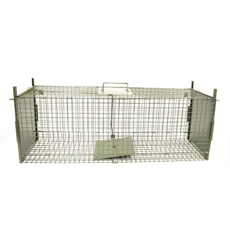 Boîte à fauves pliable 2 entrées maille carrée 160x60x50cm