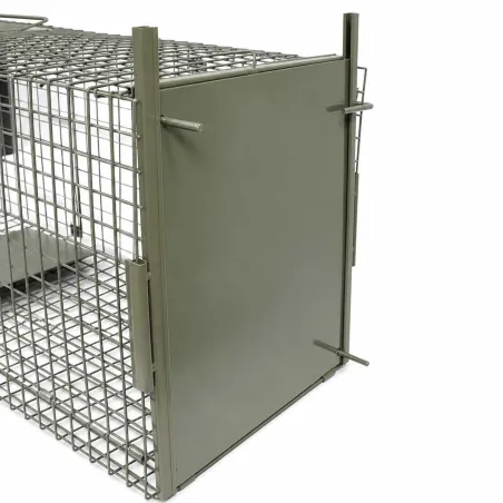 Boîte à fauves pliable 2 entrées maille carrée 160x55x50cm