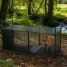 Boîte à fauves pliable 2 entrées maille carrée 160x55x50cm