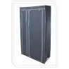 Armoire en tissu 5 étagères grises avec barre de penderie - 100x46x174 cm