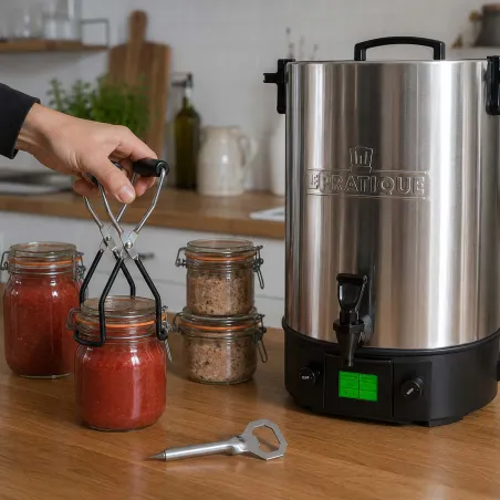 Kit stérilisateur + pince + ouvre bocal pour conserves maison