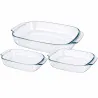 Lot de 3 plats à four en verre trempé - 2L, 2.7L et 3.8L