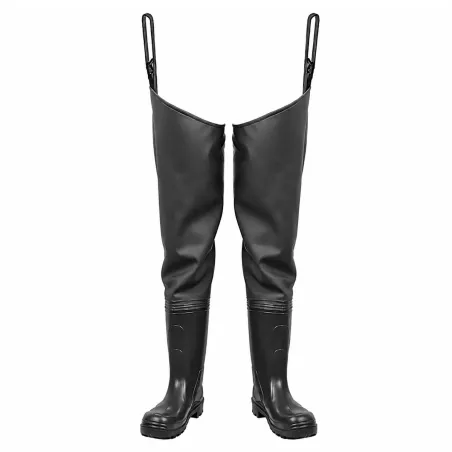 Cuissardes Lemigo noires polyester enduit PVC | Ducatillon