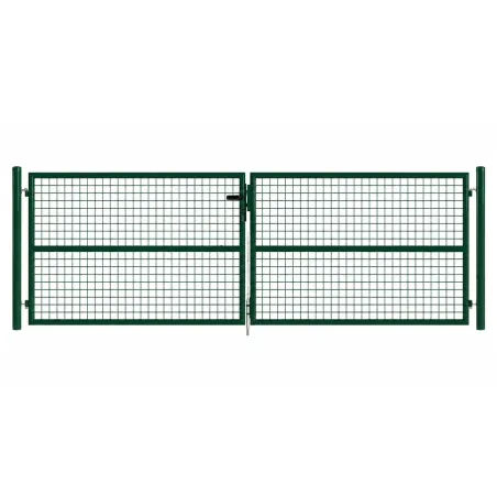 Portail 2 vantaux grillagé 3x1m - Maille 50mm - Vert