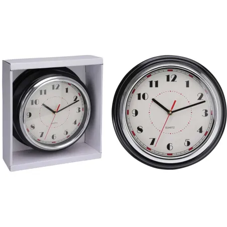 Horloge murale noire et argent Ø30 cm | Design & lisibilité