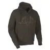 Sweat capuche Ultra full zip coton sérigraphié vert kaki S à 2XL