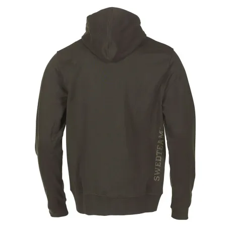 Sweat capuche Ultra full zip coton sérigraphié vert kaki S à 2XL