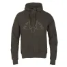 Sweat capuche Ultra full zip coton sérigraphié vert kaki S à 2XL