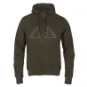 Sweat capuche Ultra full zip coton sérigraphié vert kaki S à 2XL