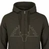 Sweat capuche Ultra full zip coton sérigraphié vert kaki S à 2XL