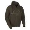 Sweat capuche Ultra full zip coton sérigraphié vert kaki S à 2XL