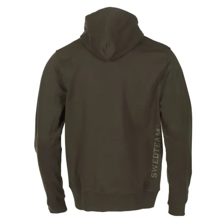Sweat capuche Ultra full zip coton sérigraphié vert kaki S à 2XL