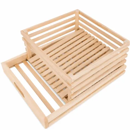Tiroir de réserve à pomme de terre pour garde manger en bois