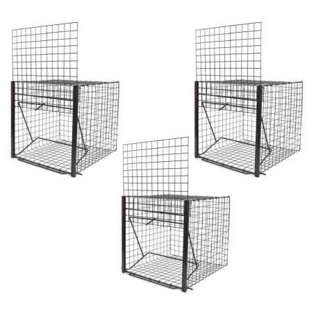 Lot de 3 Pièges à pie grillage soudé galvanisé individuel 21x31x21cm
