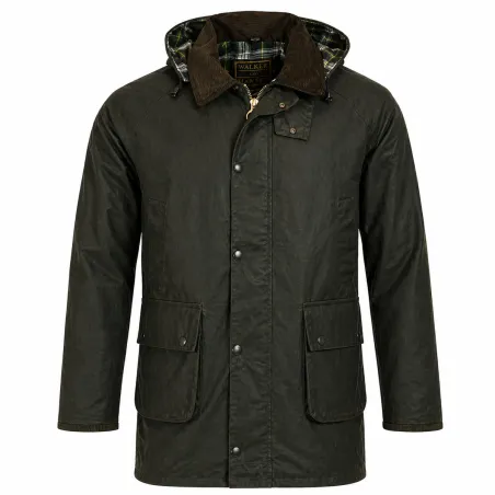 Veste Walker and Hawkes Poacher Vert Coton Ciré – style anglais