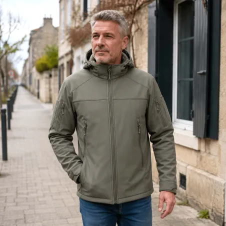 Veste Softshell kaki Fighter V2 | Imperméable, respirante et robuste