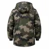 Parka matelassée capuche 4 poches polyester coton camo 6 à 16 ans