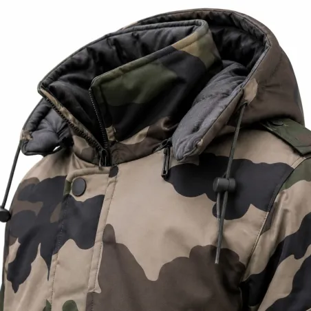 Parka matelassée capuche 4 poches polyester coton camo 6 à 16 ans