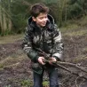 Parka matelassée capuche 4 poches polyester coton camo 6 à 16 ans