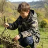Parka matelassée capuche 4 poches polyester coton camo 6 à 16 ans