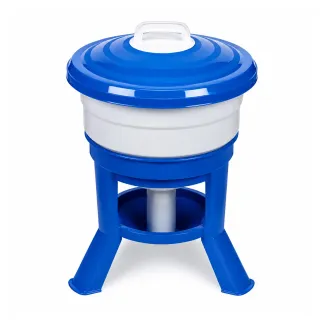 Kit Impérial Mangeoire & Abreuvoir 30L pour Volailles - Bleu/Rouge/Blanc Gaun