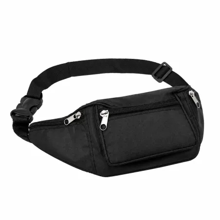 Ensemble portefeuille sac banane polyester noir 290x100x60mm