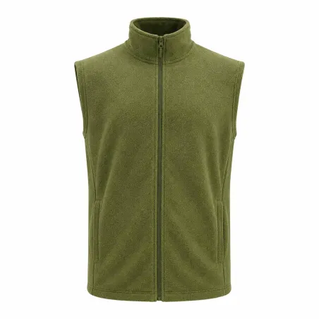 Veste polaire kaki sans manches