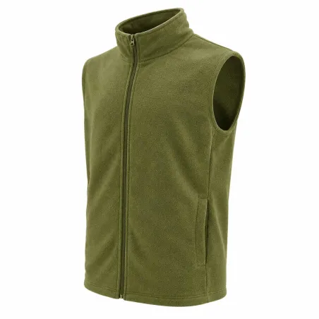 Veste polaire kaki sans manches