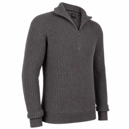 Pull Troyer Homme Anthracite - Col Camionneur - Brandit®