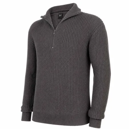 Pull Troyer Homme Anthracite - Col Camionneur - Brandit®