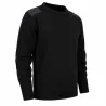 Pull commando noir 100% acrylique col rond renforts épaules coudes