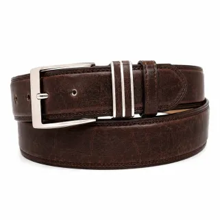 Ceinture Marron Synthétique Boucle Métallique Résistante 125 cm